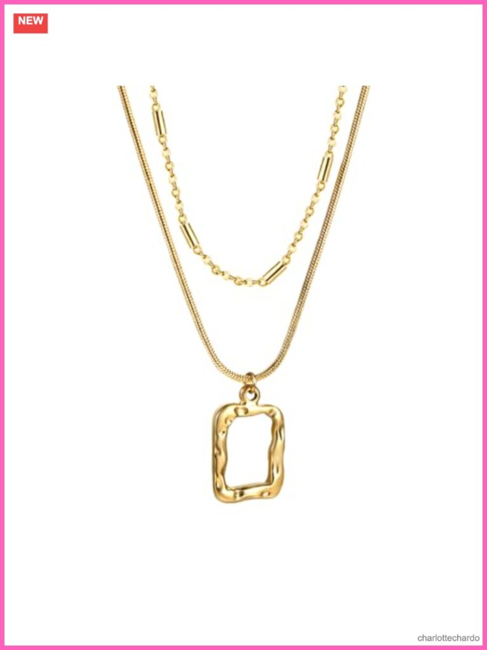 14K Gold Plated Layered Choker Necklace Stainless Steel Women